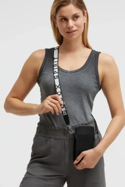 Smartphone-Tasche mit Logo und Intarsia-Webriemen black