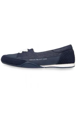 Sneaker Ballerina im Materialmix mit Glitter-Effekten deep sea