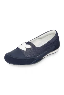 Sneaker Ballerina im Materialmix mit Glitter-Effekten deep sea