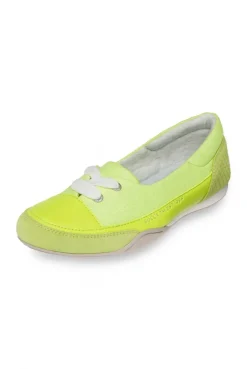 Sneaker Ballerina im Materialmix mit Glitter-Effekten summer lime