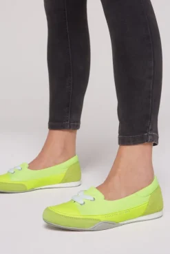 Sneaker Ballerina im Materialmix mit Glitter-Effekten summer lime