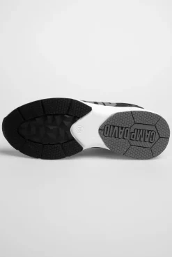 Sneaker im Jacquard-Strick mit Rubber Logo black