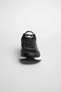 Sneaker im Jacquard-Strick mit Rubber Logo black