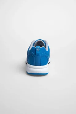 Sneaker im Jacquard-Strick mit Rubber Logo pacific blue