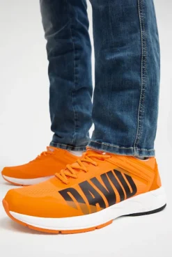 Sneaker im Jacquard-Strick mit Rubber Logo sunrise neon