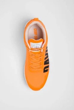 Sneaker im Jacquard-Strick mit Rubber Logo sunrise neon