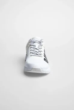 Sneaker im Jacquard-Strick mit Rubber Logo white