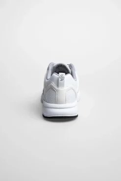 Sneaker im Jacquard-Strick mit Rubber Logo white
