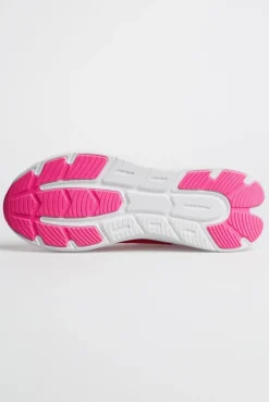 Sneaker im Mesh-Design mit Logostick neon pink