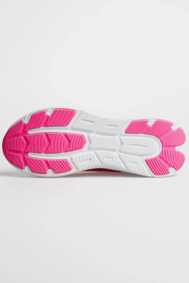 Sneaker im Mesh-Design mit Logostick neon pink
