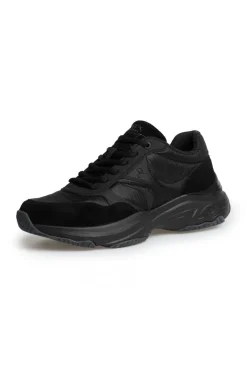 Sneaker Low im tonigen Materialmix black