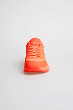Sneaker Low im tonigen Materialmix shinning orange | 37