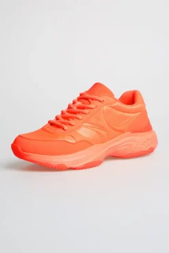 Sneaker Low im tonigen Materialmix shinning orange | 37
