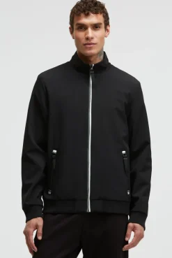 Softshell-Blouson mit tonaler Rücken-Stickerei black