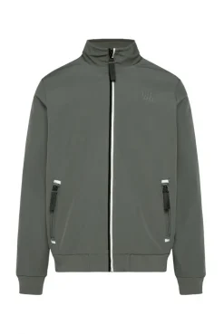 Softshell-Blouson mit tonaler Rücken-Stickerei castor green