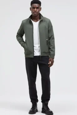Softshell-Blouson mit tonaler Rücken-Stickerei castor green