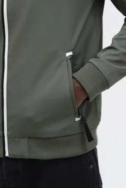 Softshell-Blouson mit tonaler Rücken-Stickerei castor green