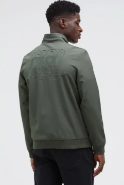 Softshell-Blouson mit tonaler Rücken-Stickerei castor green