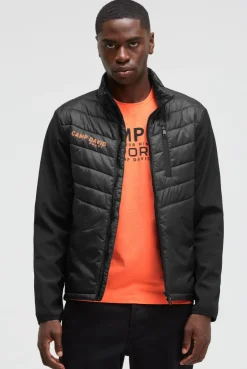 Softshelljacke im Materialmix mit Rücken-Artwork black