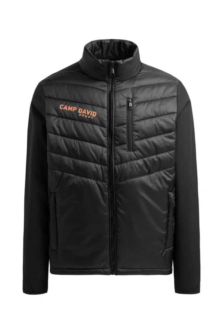 Softshelljacke im Materialmix mit Rücken-Artwork black