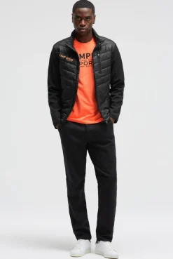 Softshelljacke im Materialmix mit Rücken-Artwork black