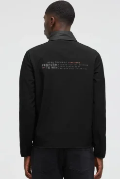 Softshelljacke im Materialmix mit Rücken-Artwork black
