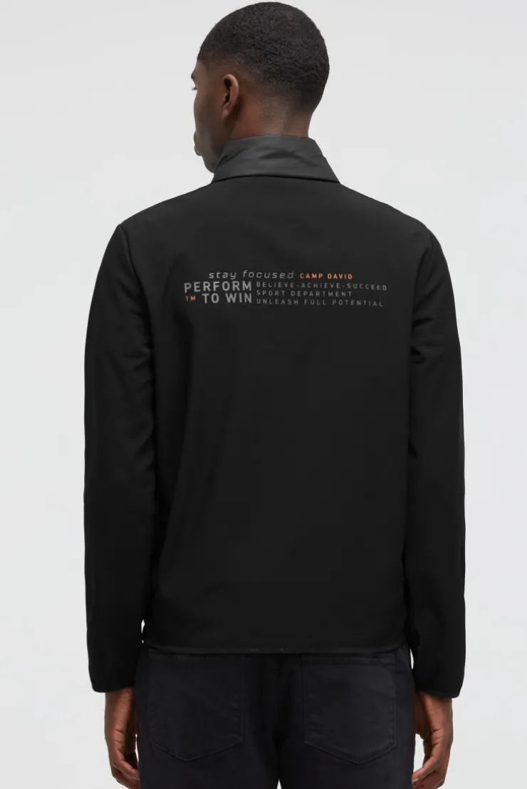 Softshelljacke im Materialmix mit Rücken-Artwork black