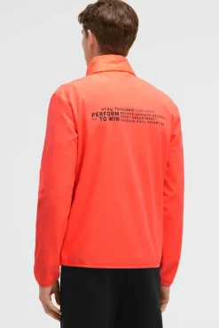 Softshelljacke im Materialmix mit Rücken-Artwork neon fire