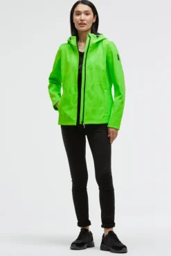 Softshelljacke mit Kapuze und Glossy All Over Print neon leaf | S