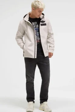 Softshelljacke mit Logo-Prägung am Rücken silvery