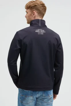 Softshelljacke mit Patch und Print blue navy