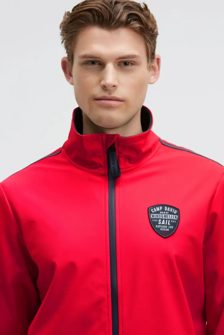 Softshelljacke mit Patch und Print summer red