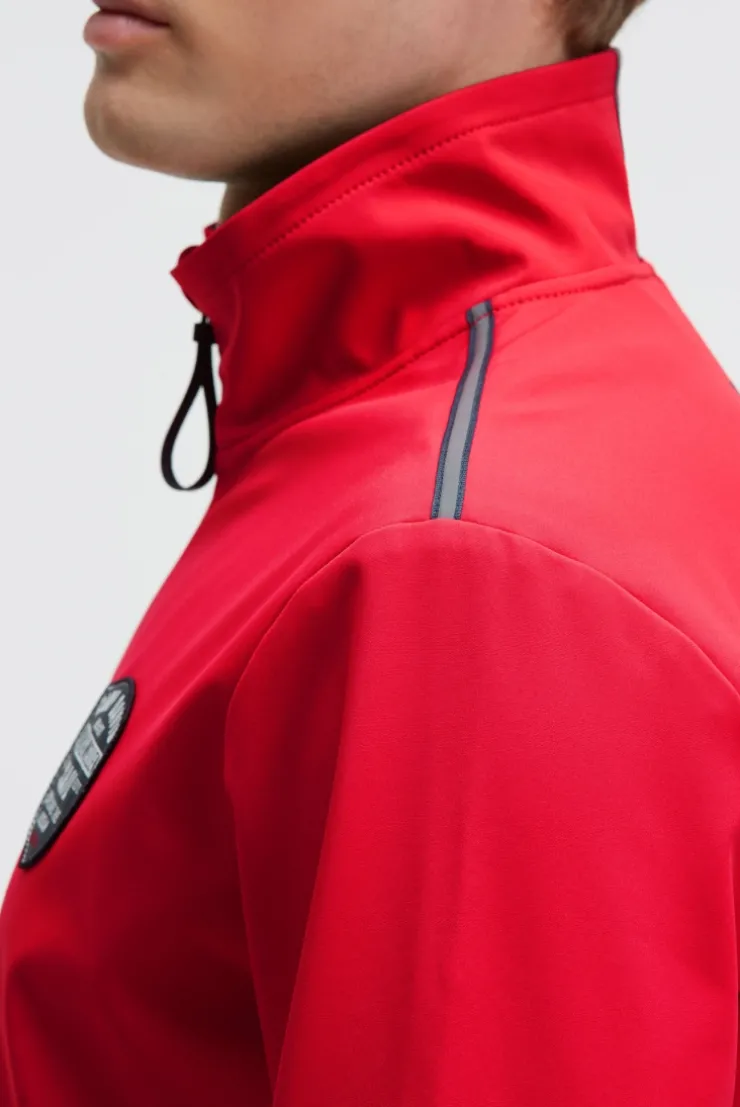 Softshelljacke mit Patch und Print summer red