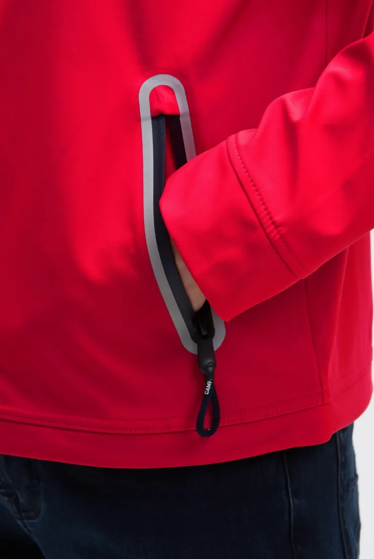 Softshelljacke mit Patch und Print summer red