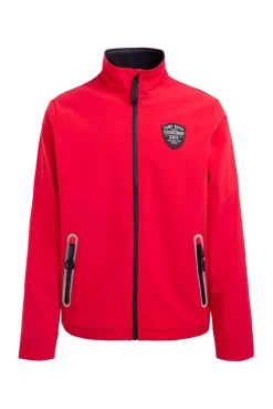 Softshelljacke mit Patch und Print summer red