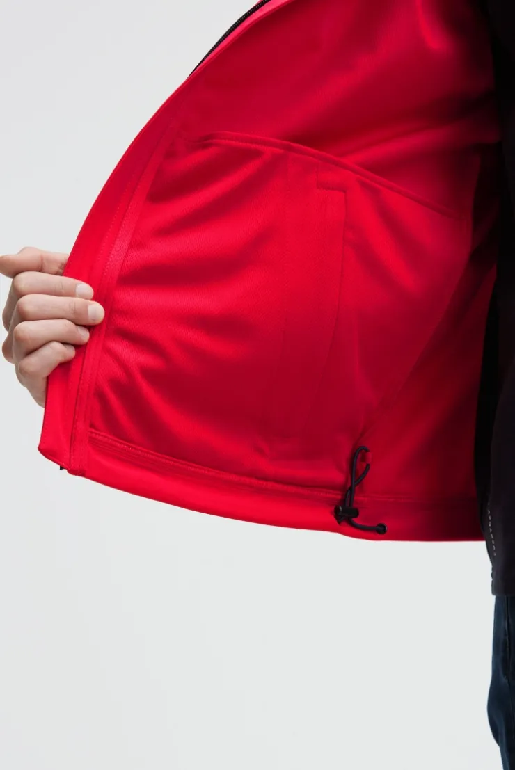 Softshelljacke mit Patch und Print summer red