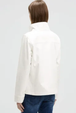 Softshelljacke mit Ärmelprint und Stickereien ivory | XS