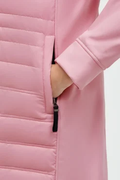 Softshell-Parka mit Kapuze im tonigen Materialmix french rose
