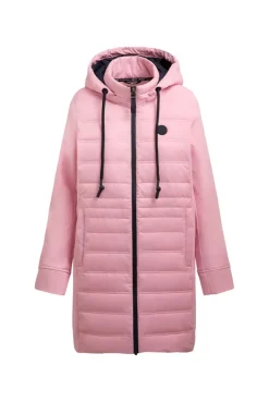 Softshell-Parka mit Kapuze im tonigen Materialmix french rose