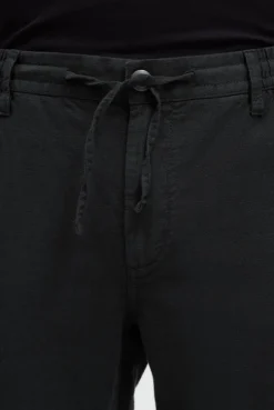 Sommerhose aus Leinen-Mix im Chino-Stil black | S