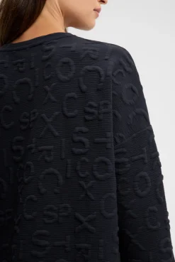 Strukturiertes Sweatshirt mit Intarsia-Artwork blue navy | XS/S