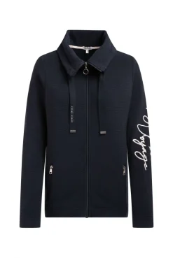 Strukturierte Sweatjacke mit hohem Kragen navy blue | L