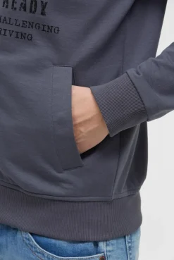Sweatjacke mit Label Print blue grey