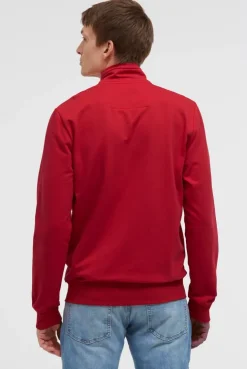 Sweatjacke mit Label Print red orange