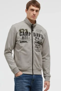 Sweatjacke mit Label Print shadow