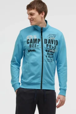Sweatjacke mit Label Print summer aqua