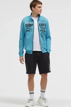 Sweatjacke mit Label Print summer aqua