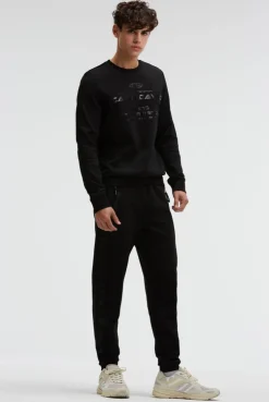 Sweatshirt aus Interlock mit Folienprint black