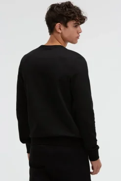 Sweatshirt aus Interlock mit Folienprint black