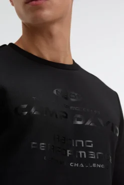 Sweatshirt aus Interlock mit Folienprint black